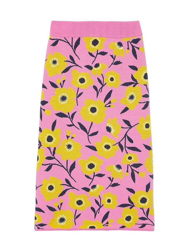 Womens Sunshine Floral Pencil Midi-Skirt Product Image