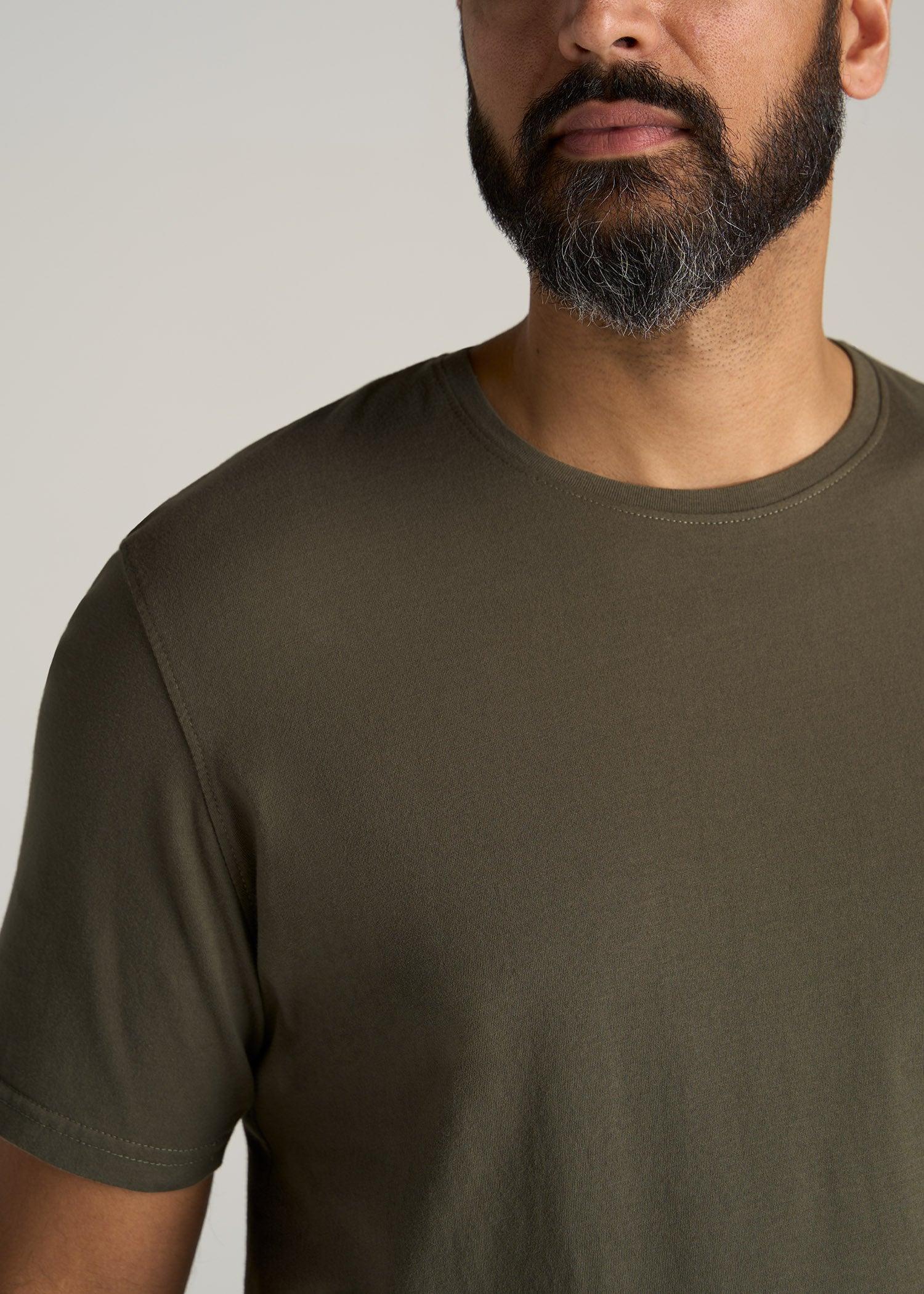 LJ&S Men's Tall REGULAR-FIT Crew Neck Tee in Surplus Green Male Product Image