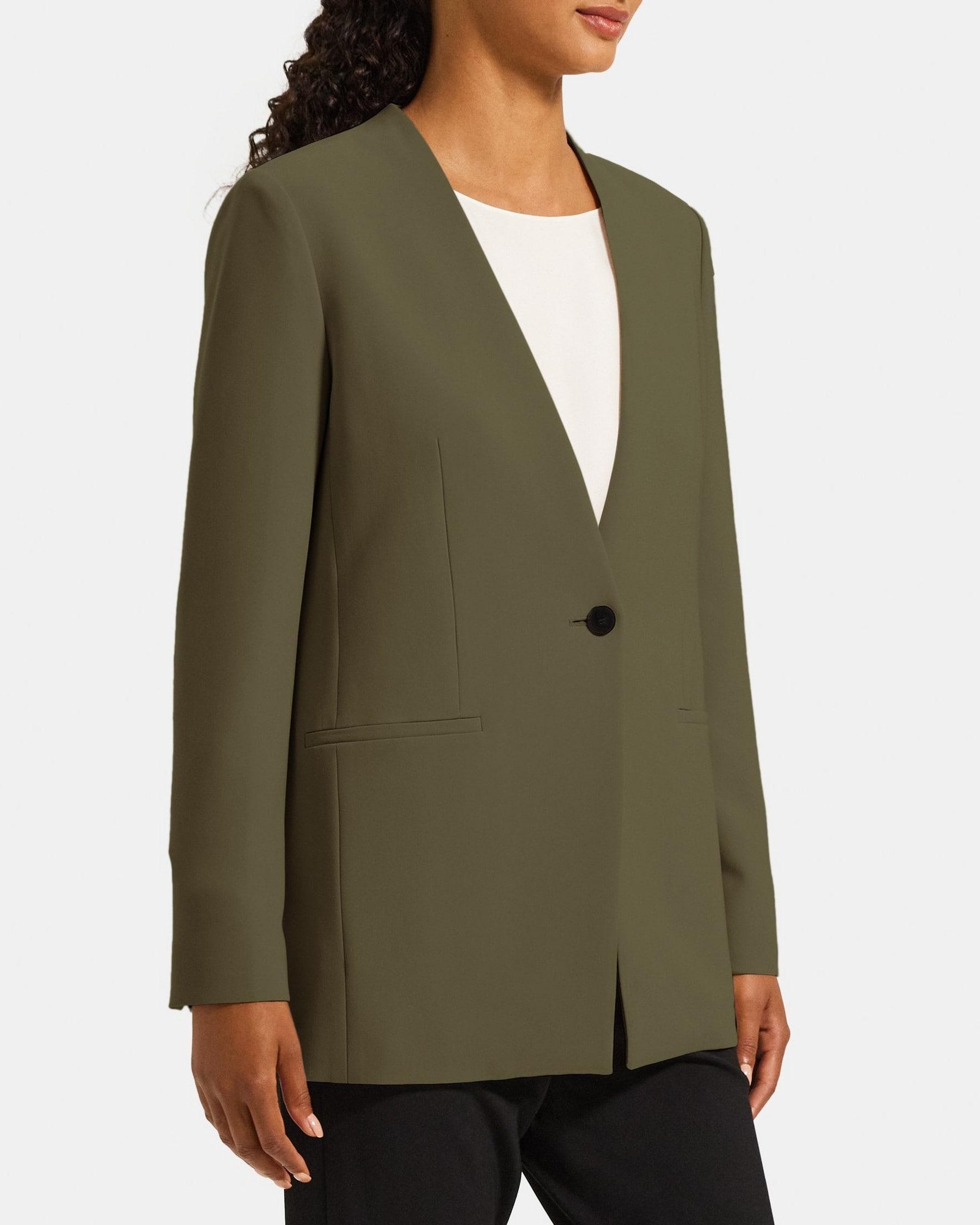 Collarless Blazer in Crepe Product Image