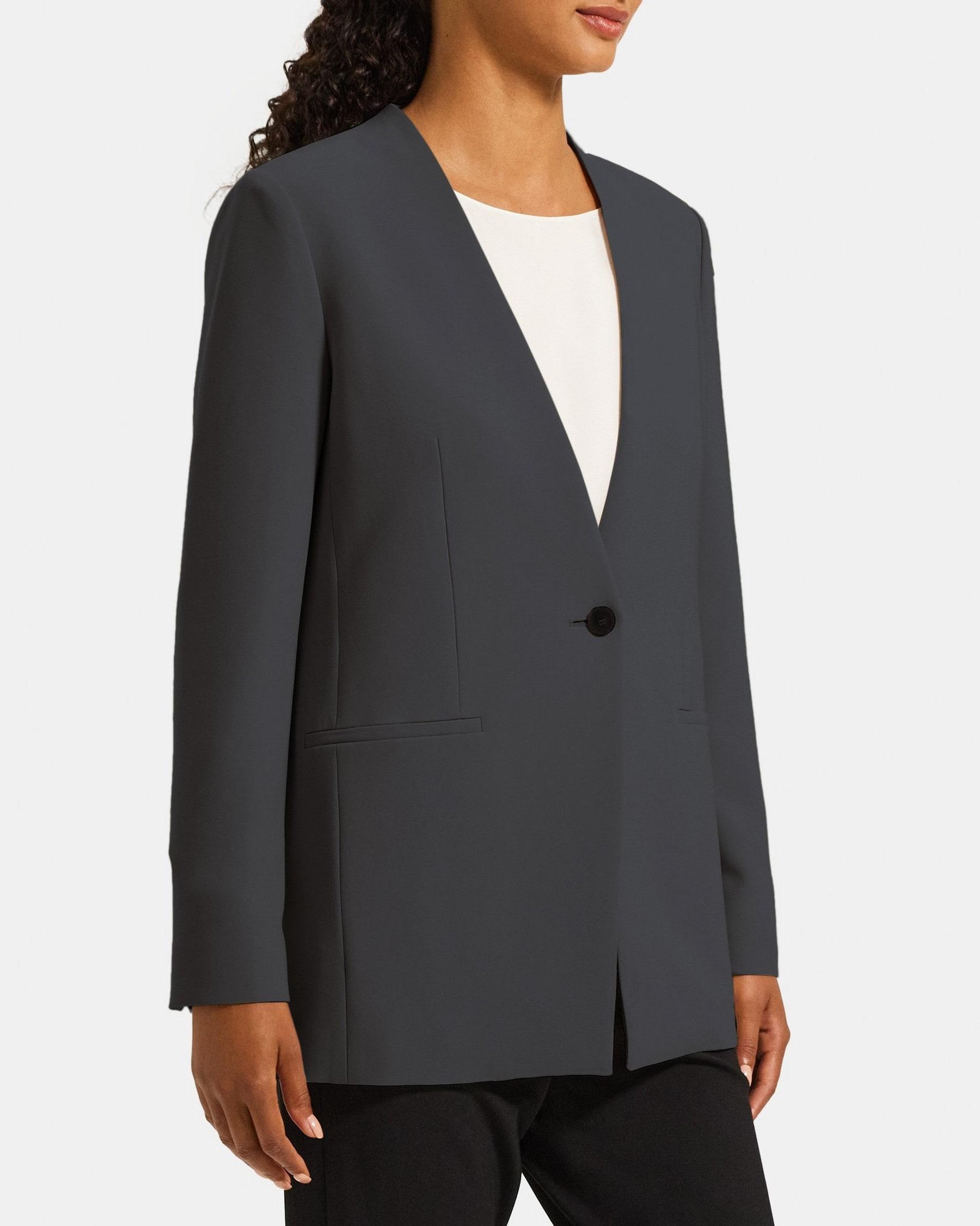 Collarless Blazer in Crepe Product Image