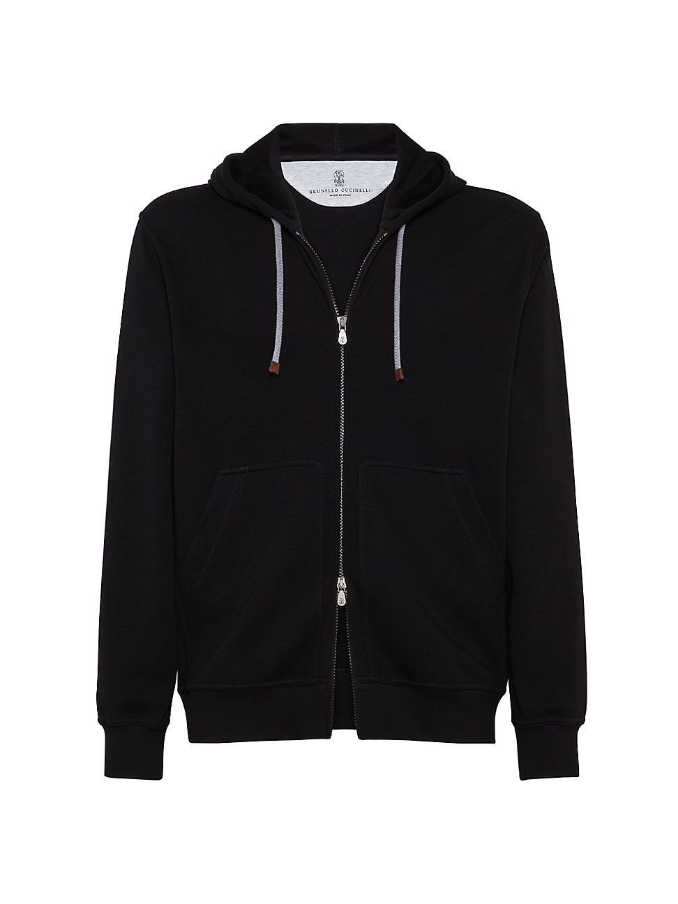 Mens Techno Cotton French Terry Hooded Sweatshirt With Zipper Product Image