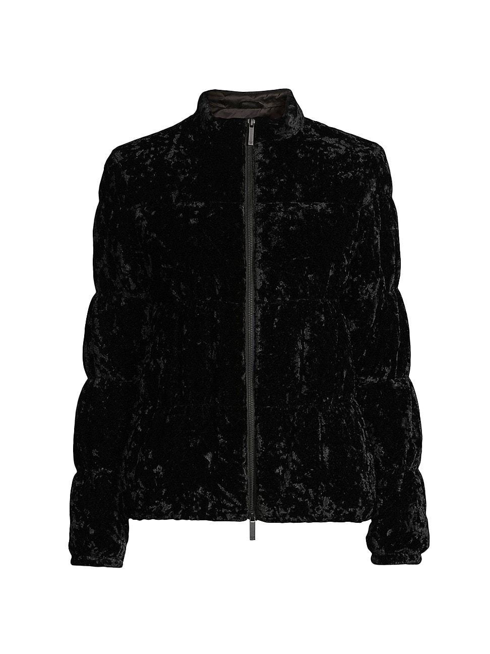 Womens Velvet Puffer Jacket Product Image