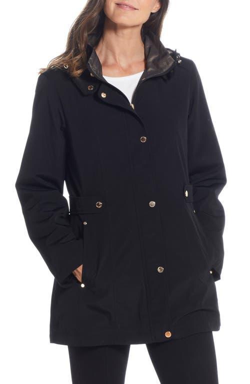 Womens Gallery Short Rain Jacket Black Product Image