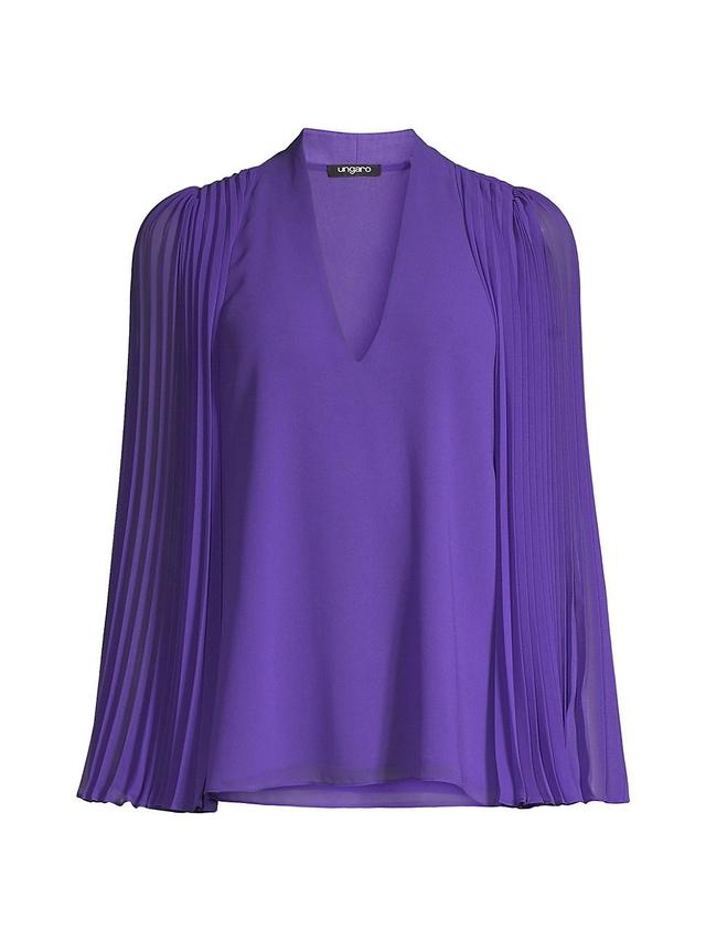 Womens Evelyn Pleated Sleeve Blouse Product Image