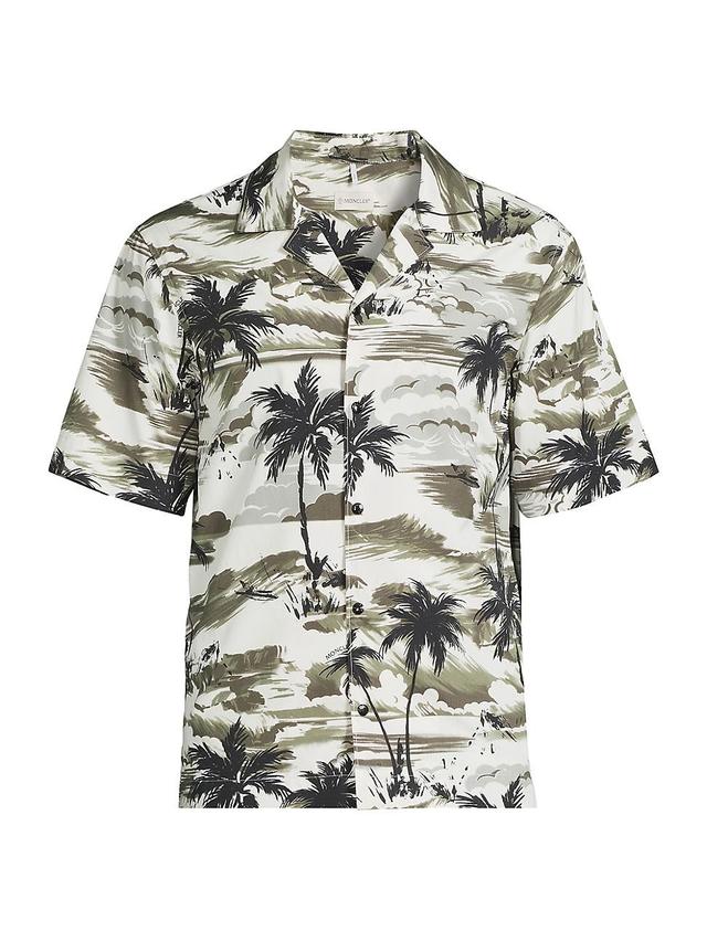 Mens Palm Tree Cotton Camp Shirt Product Image