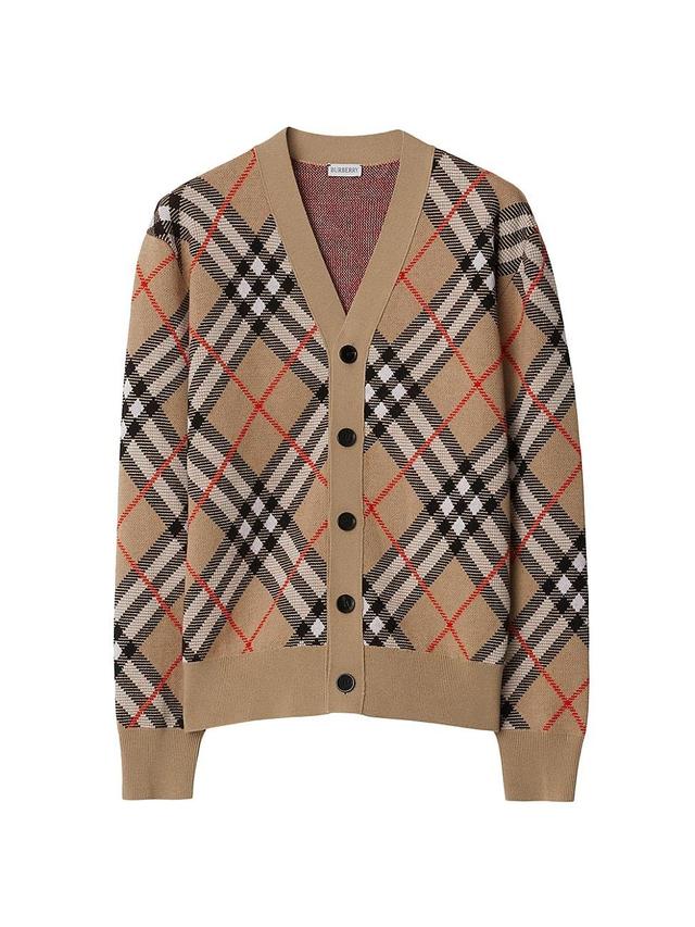 Mens Check Wool-Blend Cardigan Product Image