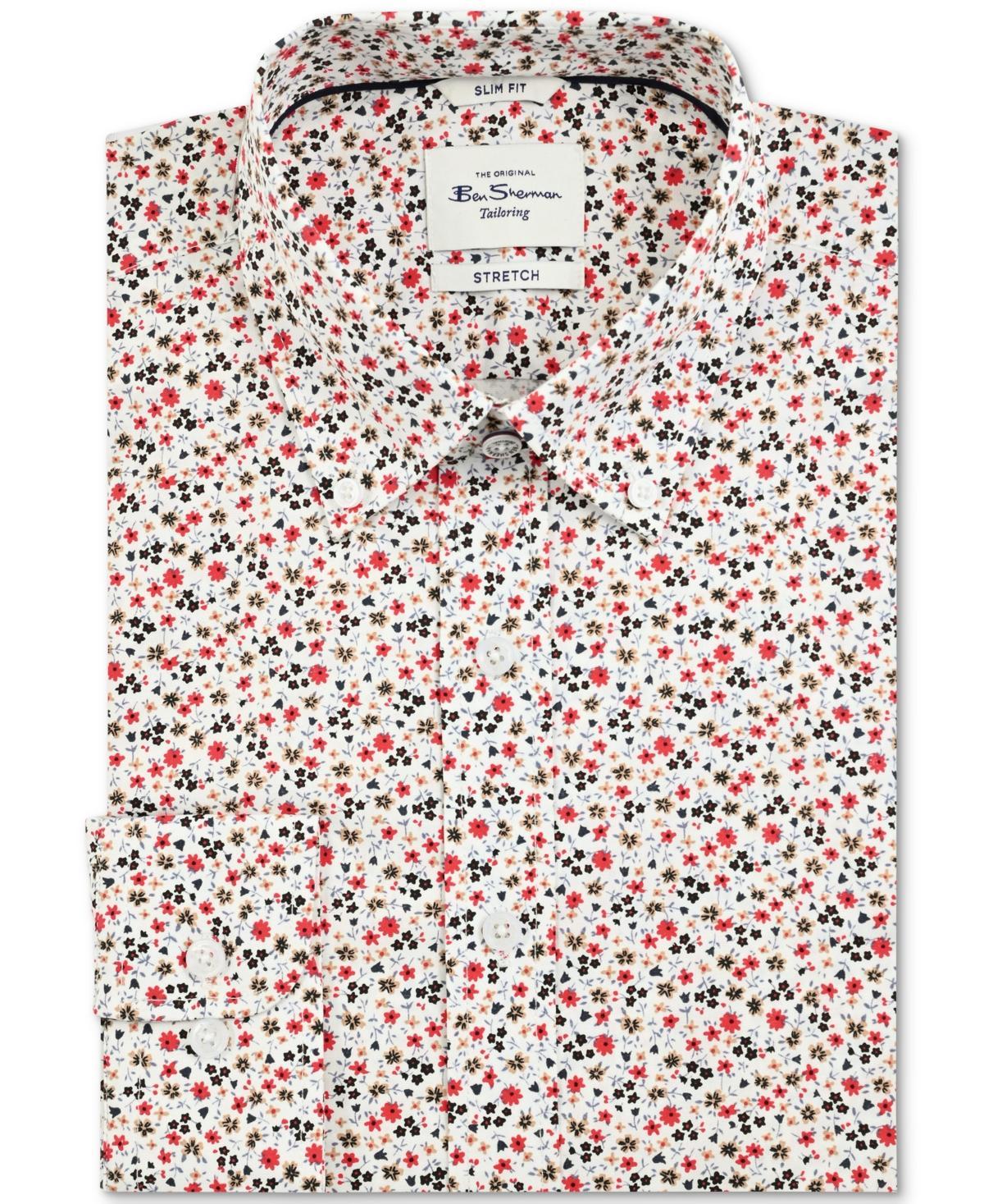 Ben Sherman Mens Slim-Fit Floral Shirt Product Image