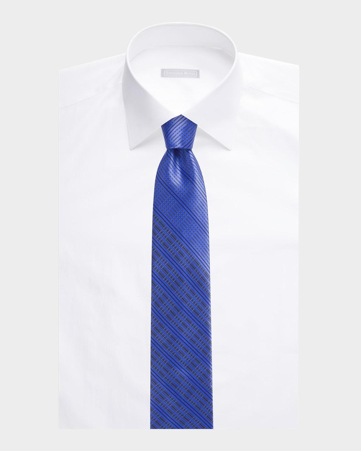 Mens Multi-Stripe Silk Tie Product Image