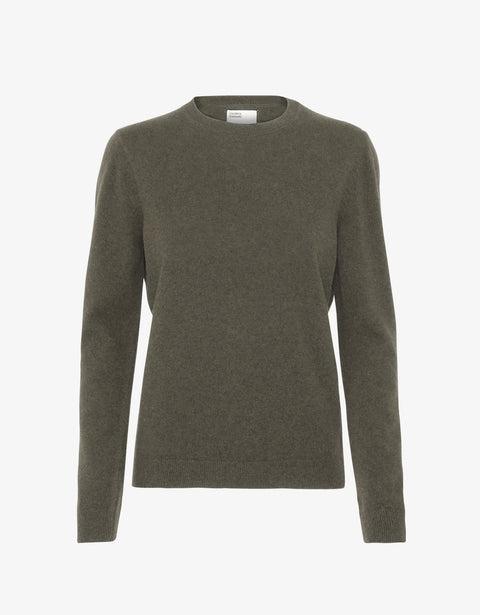 Women Light Merino Wool Crew - Dusty Olive Product Image