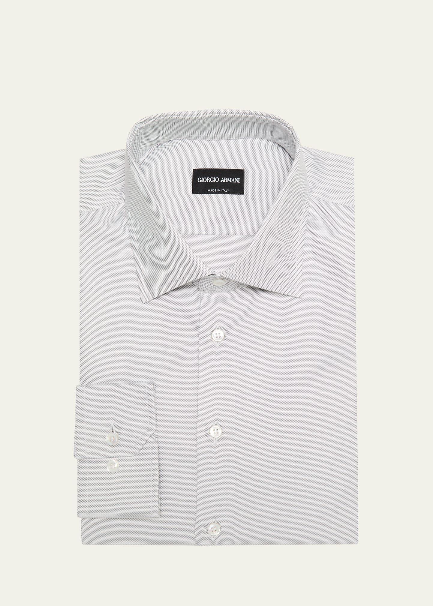 Mens Textured Dot Cotton Shirt Product Image