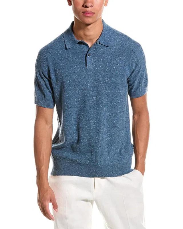 Wool-blend Polo Shirt In Blue Product Image