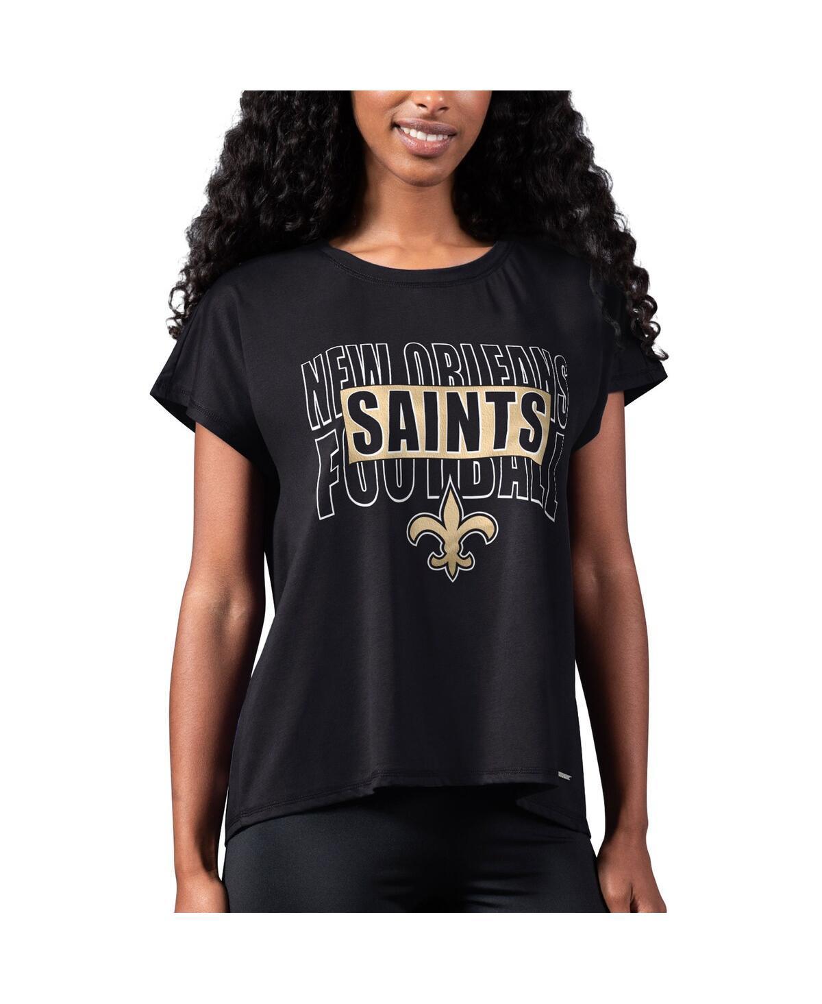 Msx by Michael Strahan Womens Black New Orleans Saints Abigail Back Slit T-Shirt Product Image