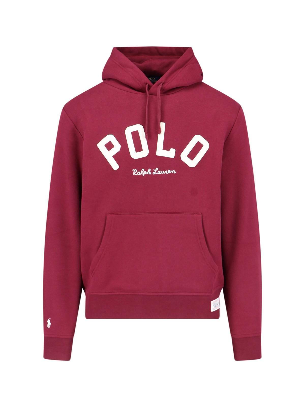 The Rl Fleece Logo Hoodie In Red Product Image