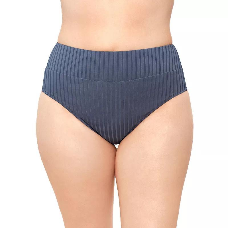 Womens S3 Swim Ribbed Wide Banded High Rise Bikini Bottoms Product Image