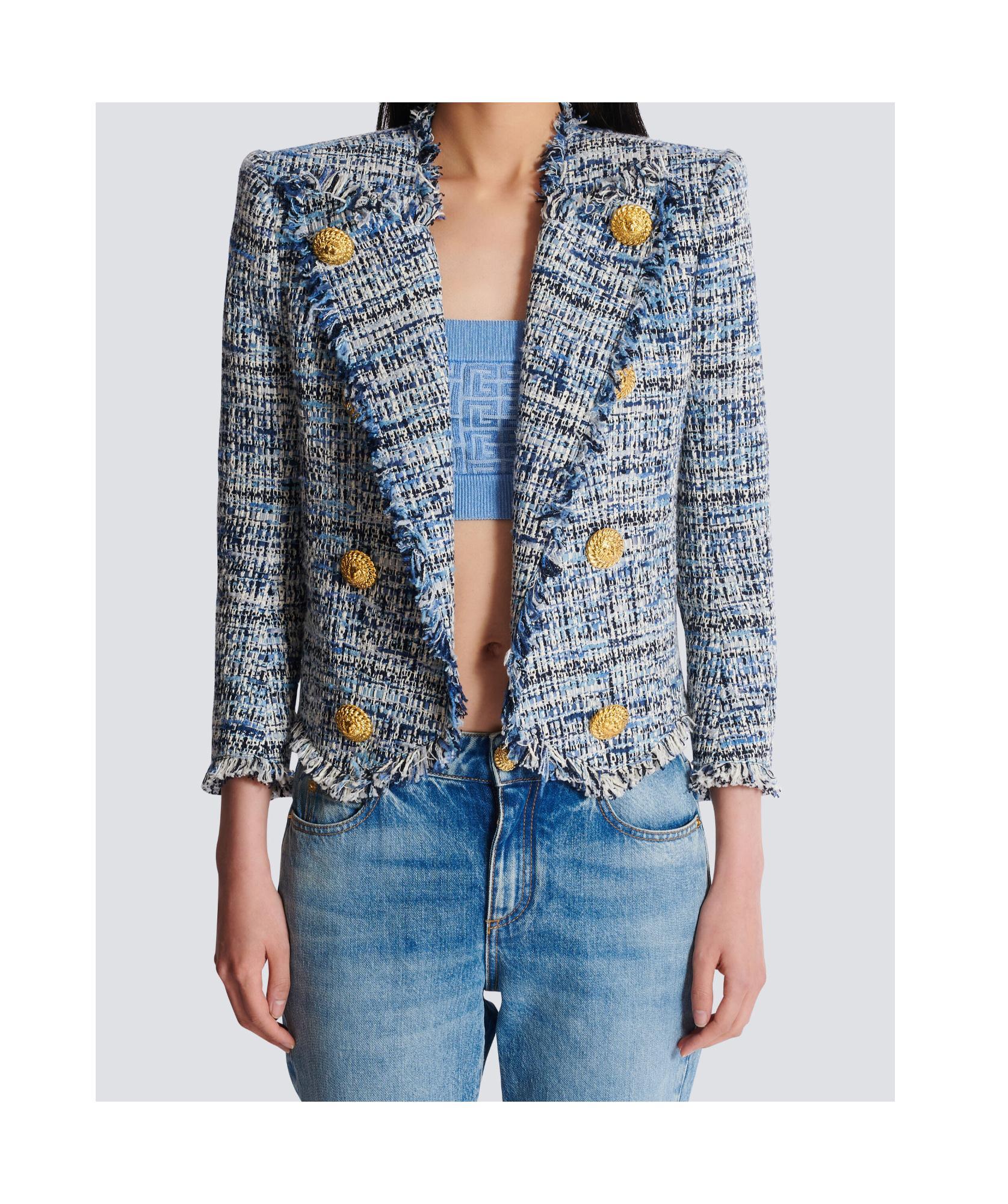 BALMAIN Edge-to-edge Jacket In Blue Product Image