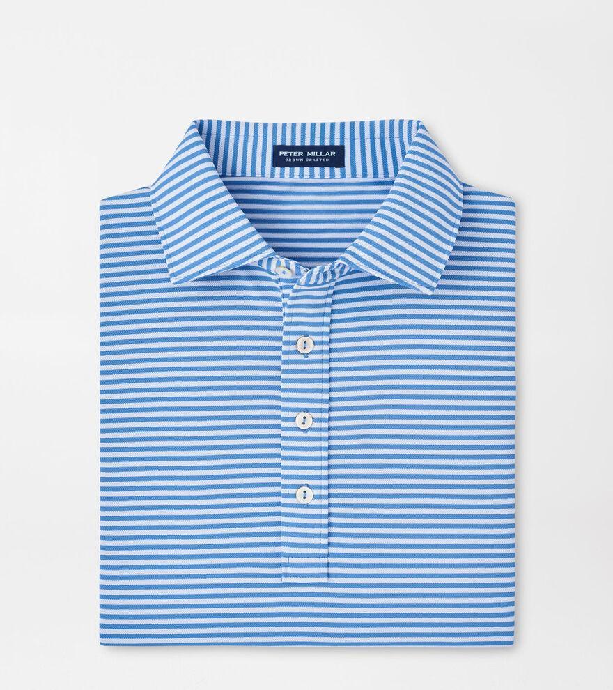 Peter Millar Mens Mood Performance Mesh Polo | Color: Brook Blue | Size: S Product Image