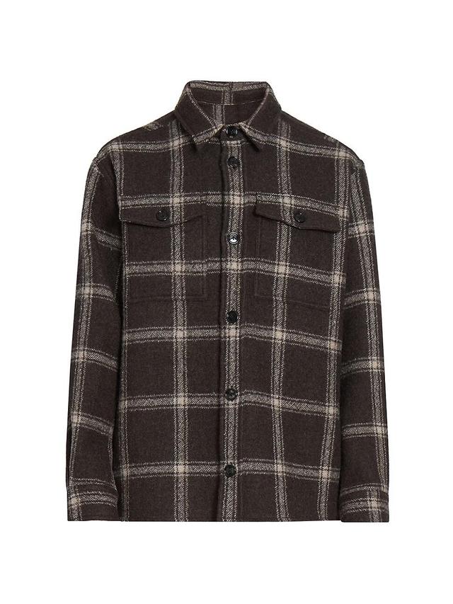 Mens Plaid Wool-Blend Overshirt Product Image