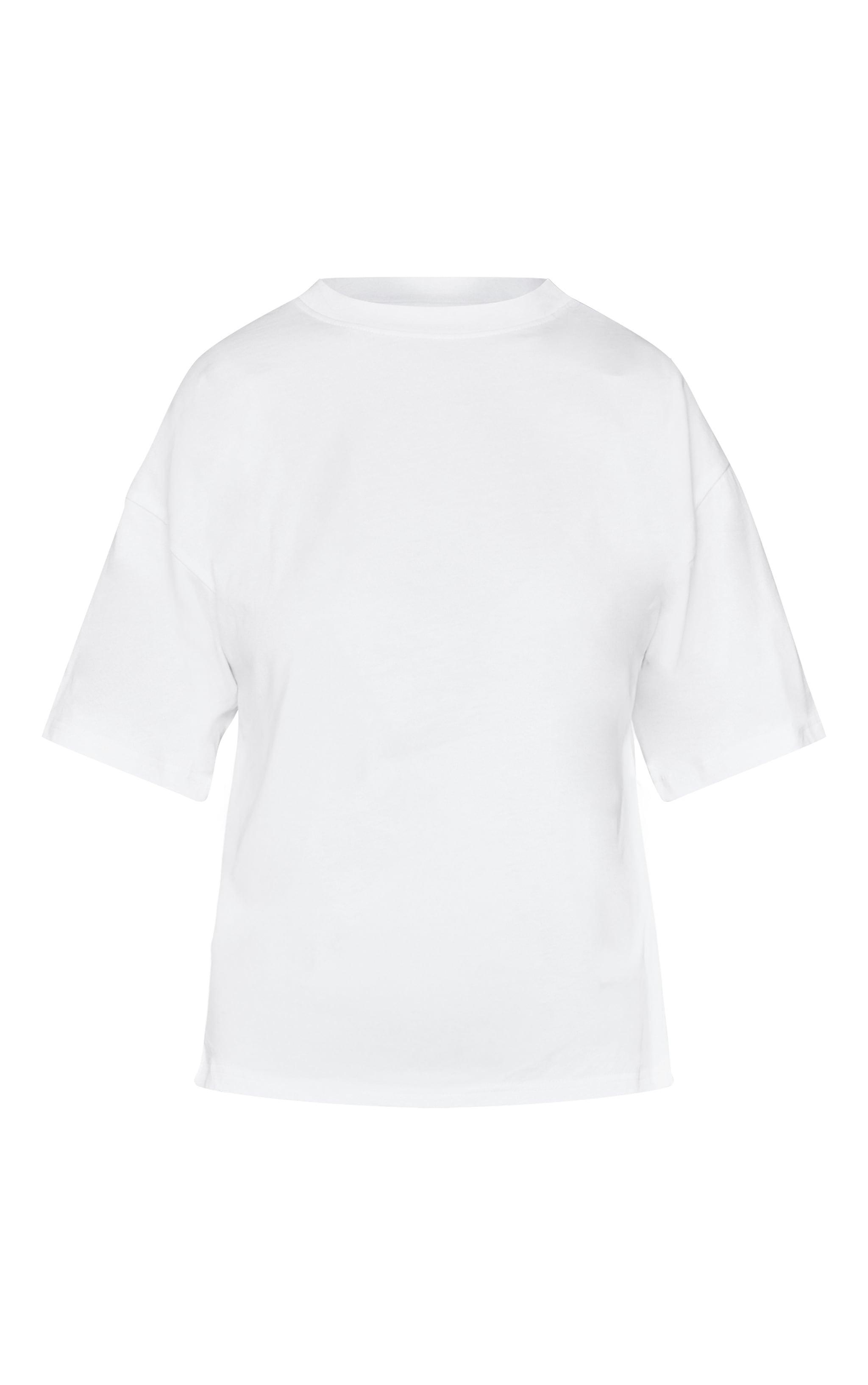 White Ruched Side Detail T Shirt Product Image