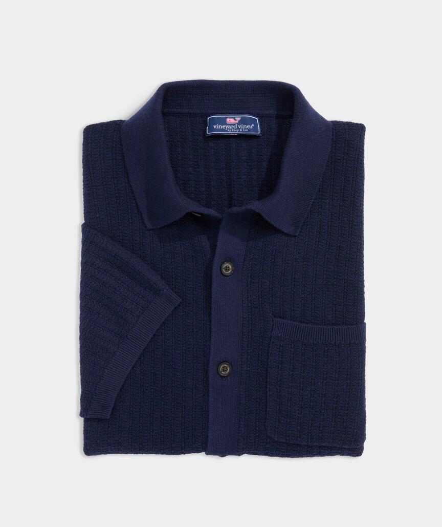 Full-Button Sweater Polo Product Image