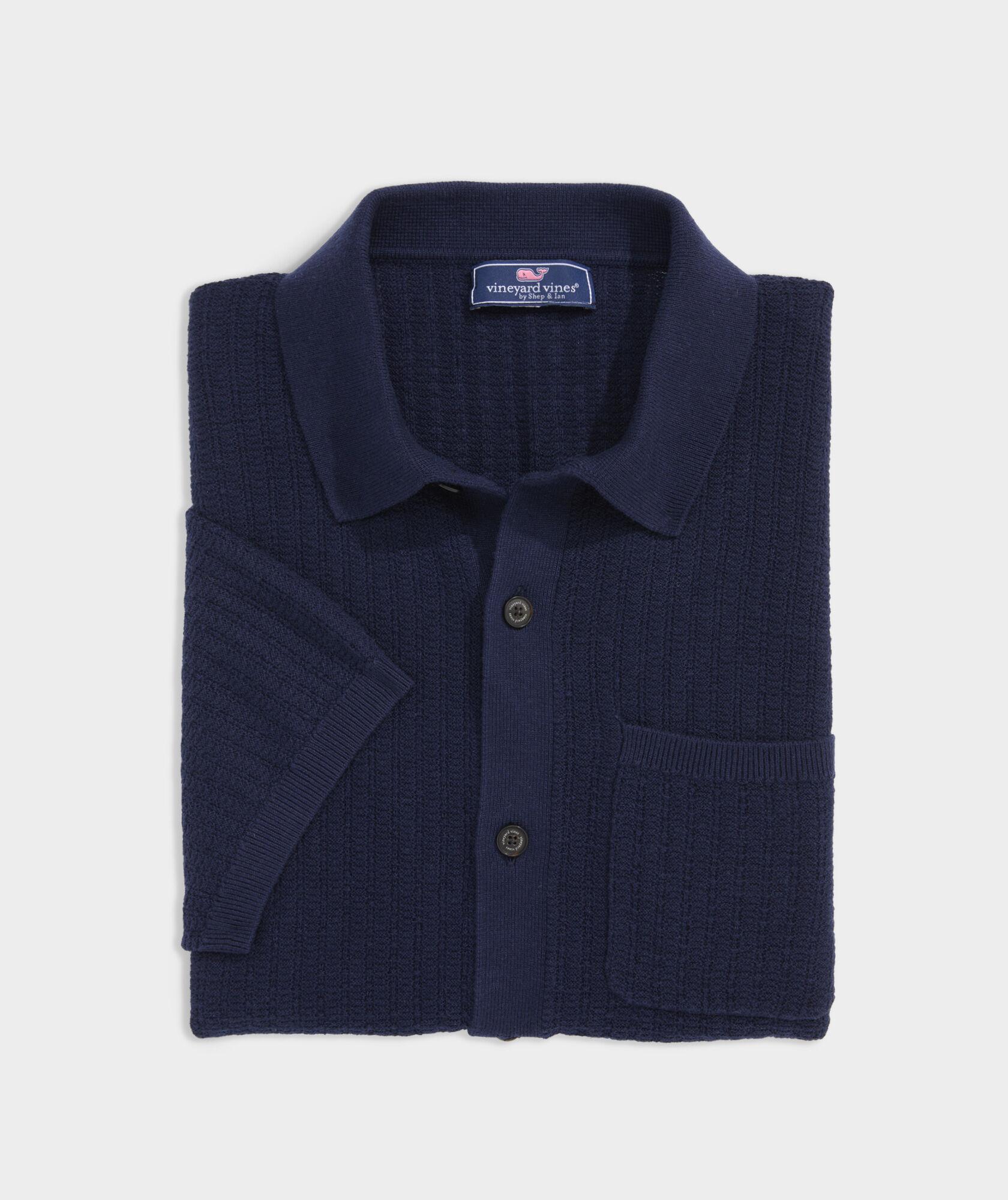 Full-Button Sweater Polo Product Image