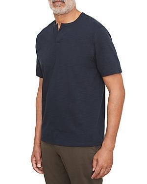 Men's Split-Neck Slub Cotton T-Shirt Product Image