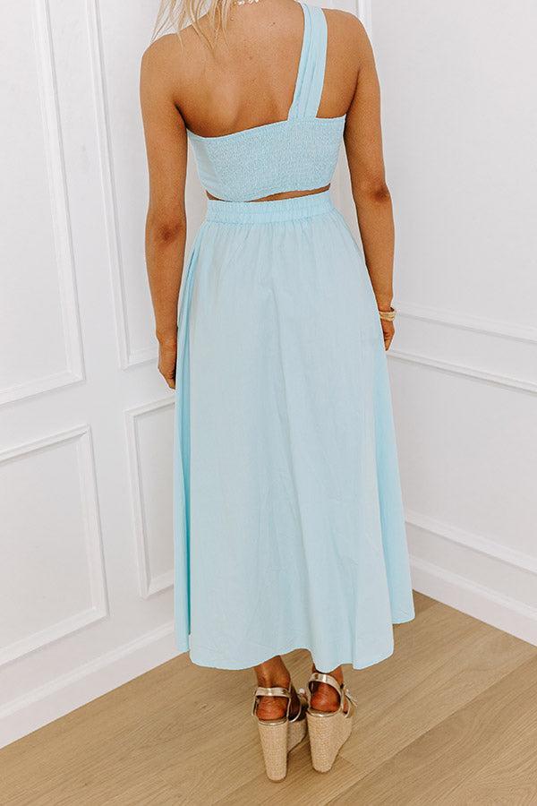 Sunshine Chic High Waist Skirt in Sky Blue Product Image