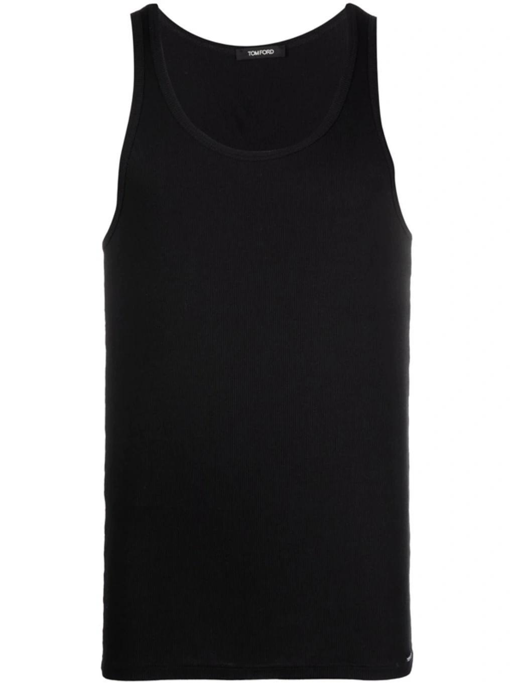 TOM FORD Ribbed Cotton And Modal-blend Tank Top In Black Product Image