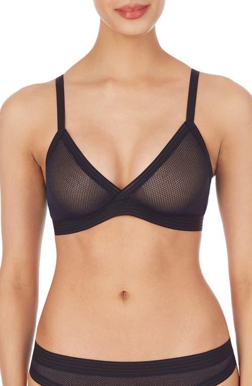 Dkny Sheer Stripe Triangle Bralette, Black, Small Product Image