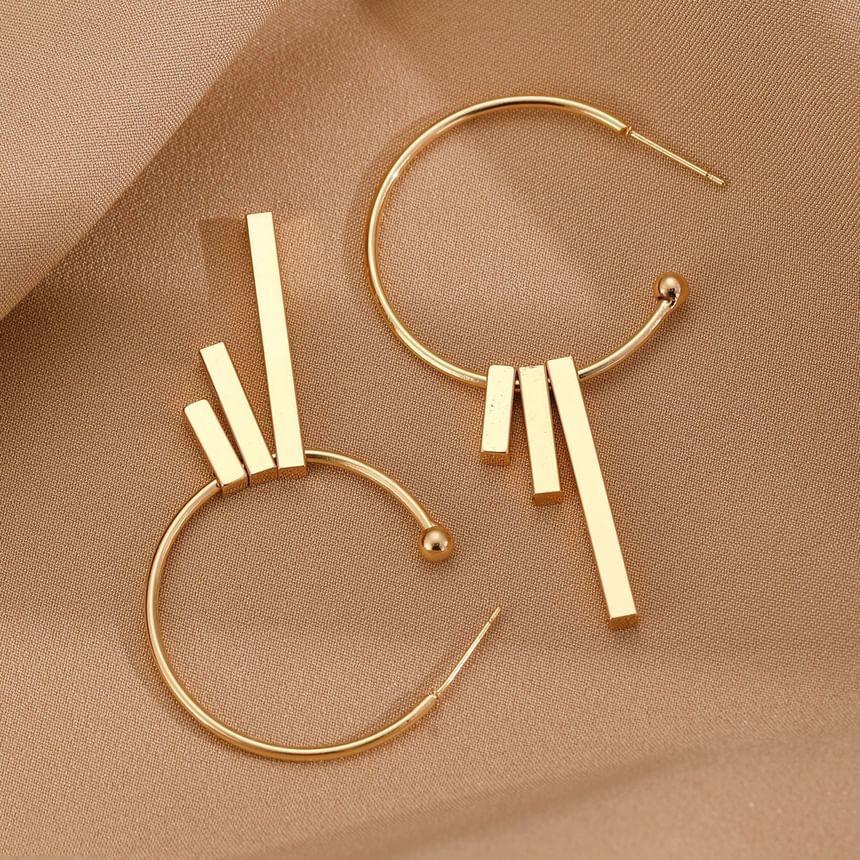 Bar Alloy Open Hoop Earring Product Image