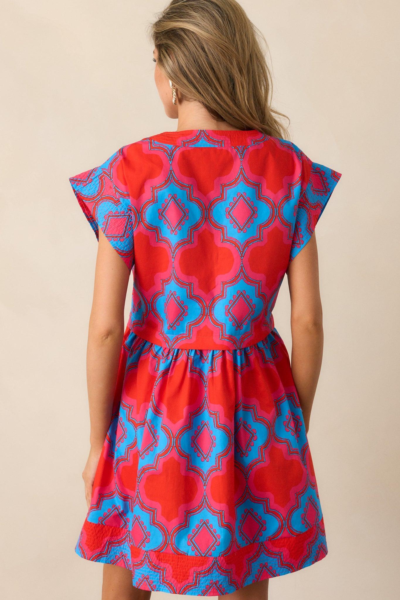 Doing Better Cotton Red Print Mini Dress Product Image