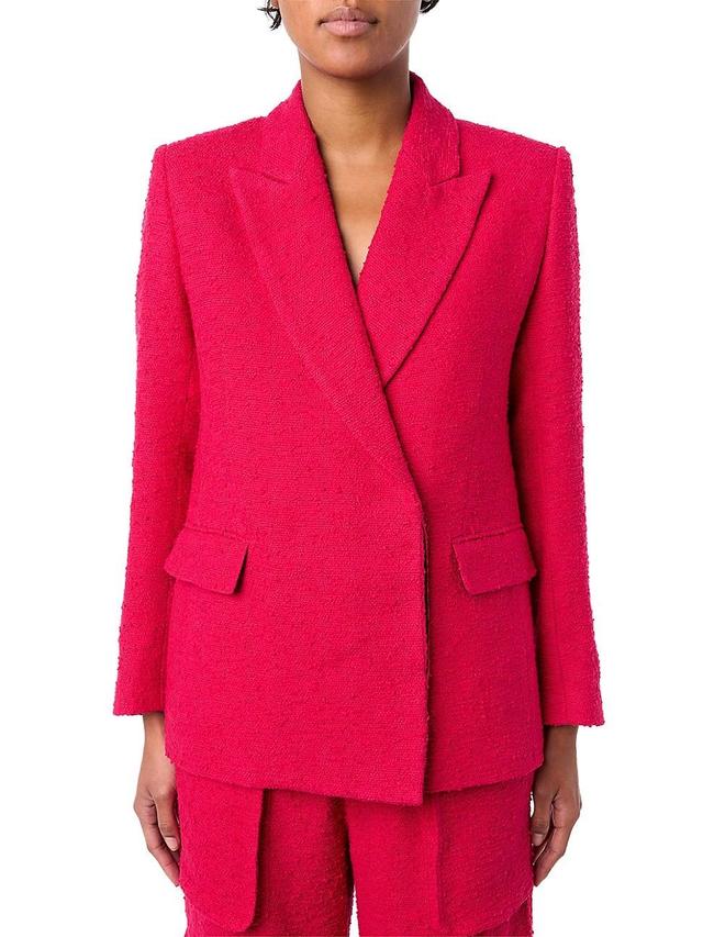 Womens Textured Concealed Closure Blazer Product Image