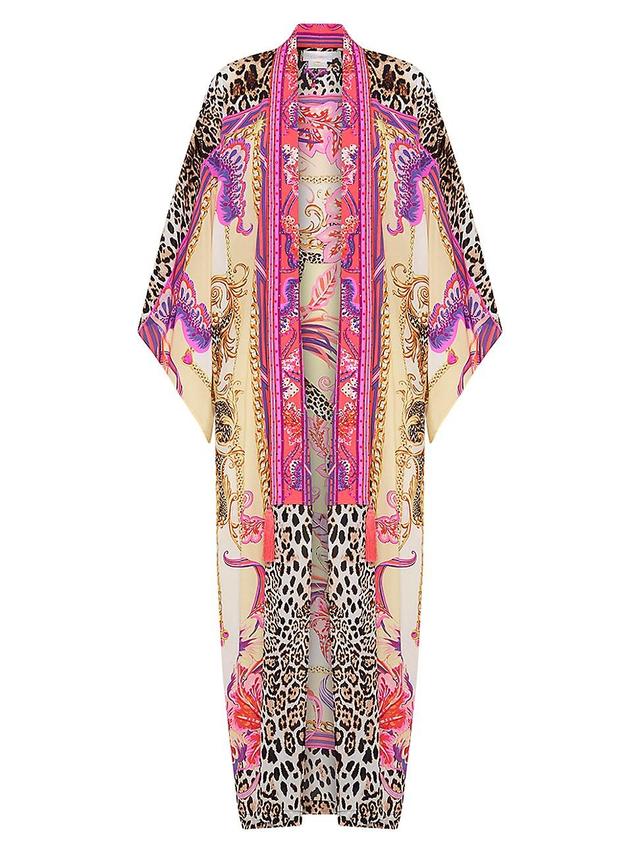 Womens Leopard Silk Caftan Product Image