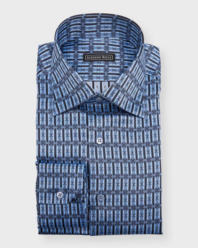 Mens Silk Geometric-Print Sport Shirt Product Image