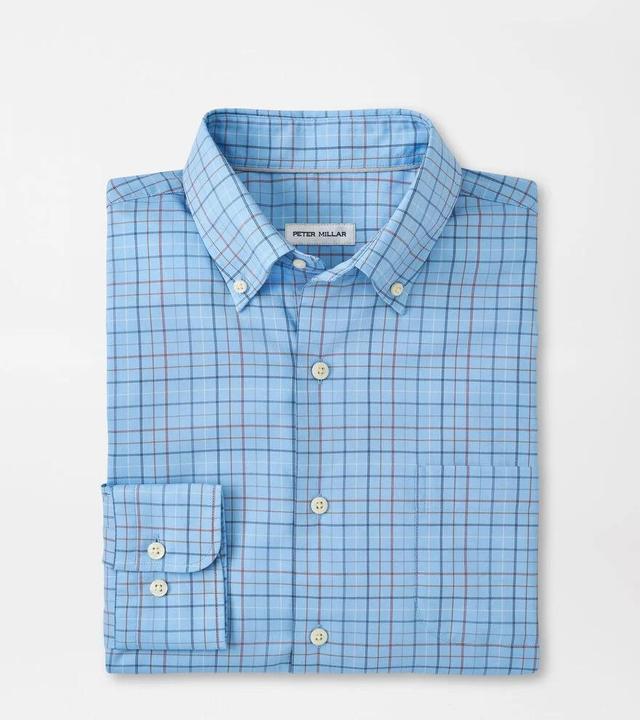 Peter Millar Mens Sydney Crown Lite Cotton-Stretch Sport Shirt | Color: Cottage Blue | Size: S Product Image