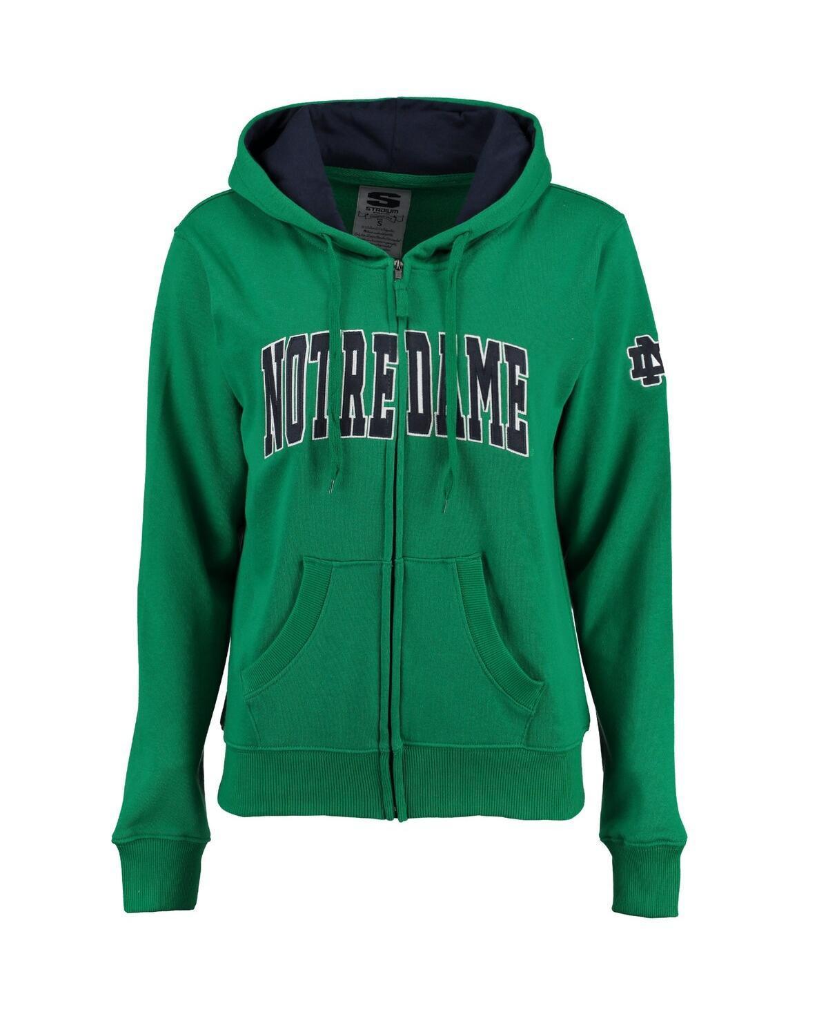 Womens Stadium Athletic Kelly Notre Dame Fighting Irish Arched Name Full-Zip Hoodie Product Image