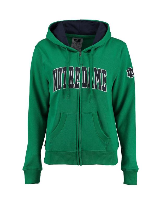 Womens Stadium Athletic Kelly Green Notre Dame Fighting Irish Arched Name Full-Zip Hoodie Product Image