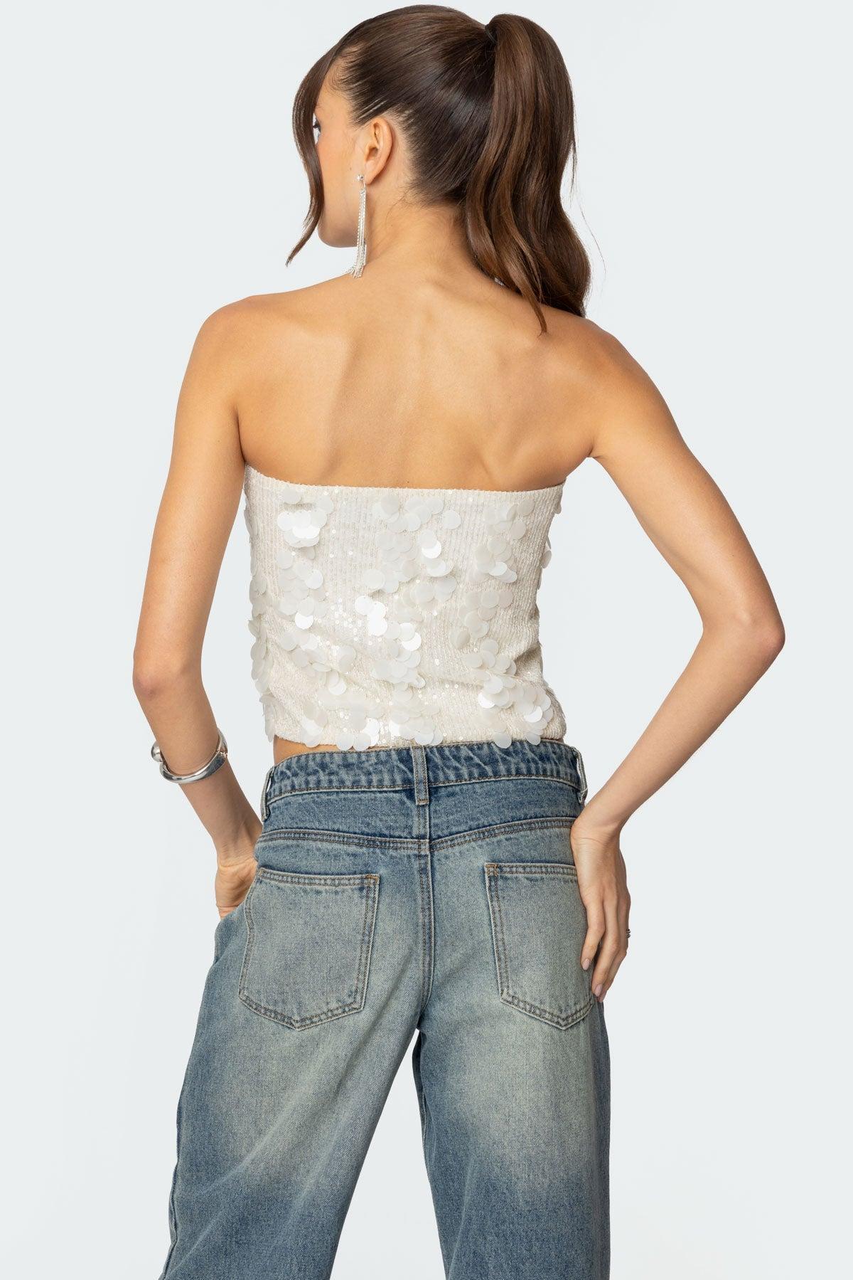 Samara Sequin Strapless Top Product Image