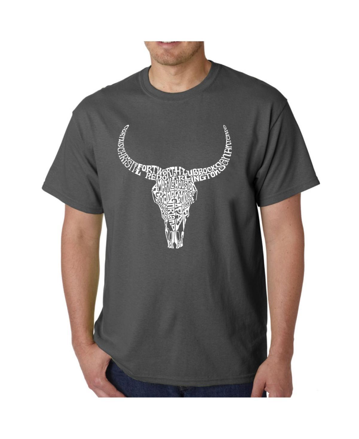 La Pop Art Mens Word Art T-Shirt - Texas Skull Product Image