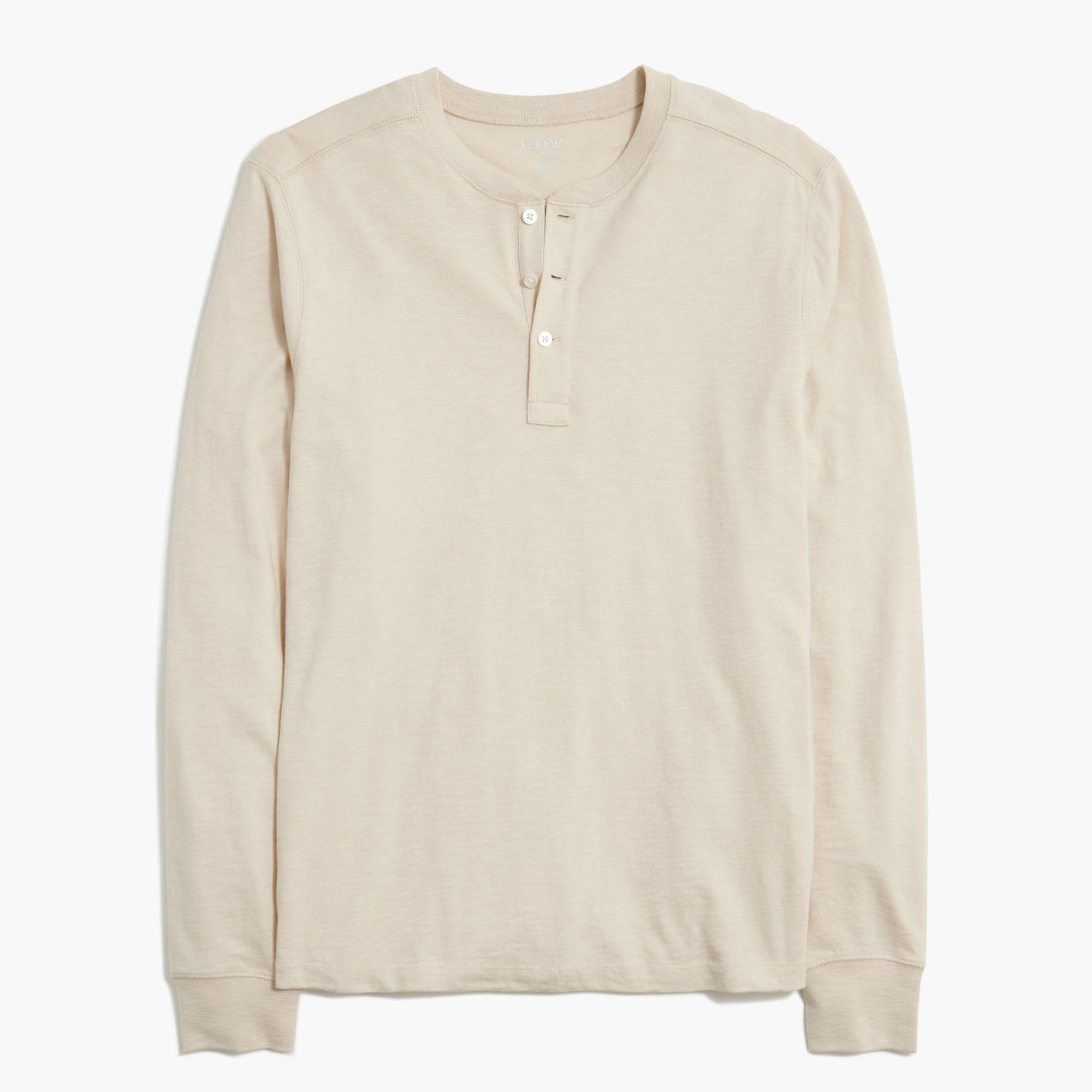 Long-sleeve henley in slub cotton Product Image