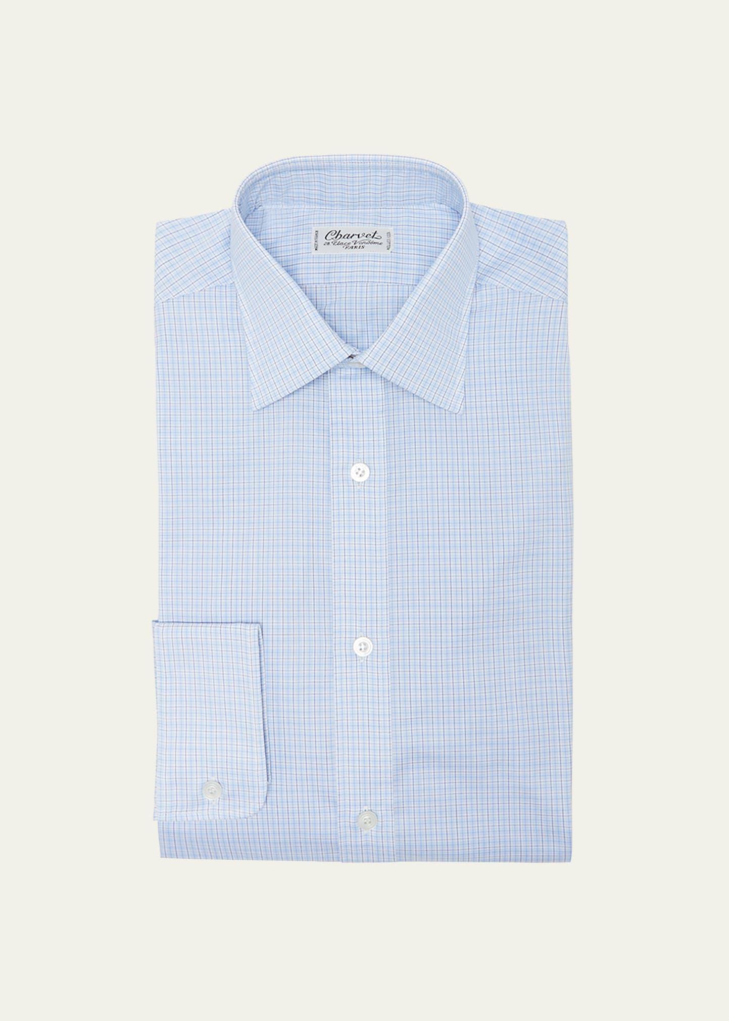 Mens Multi-Check Cotton Dress Shirt Product Image