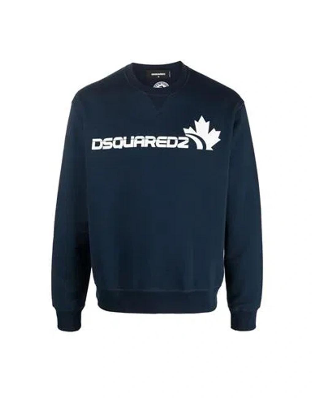 DSQUARED2 Man Sweatshirt Midnight Blue Size L Cotton Product Image