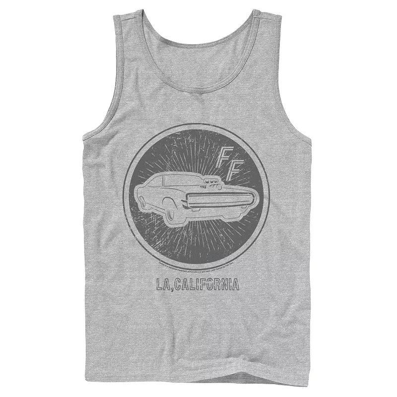 Mens Fast And The Furious LA,California Car Stamp Tank Top, Boys Athletic Grey Product Image