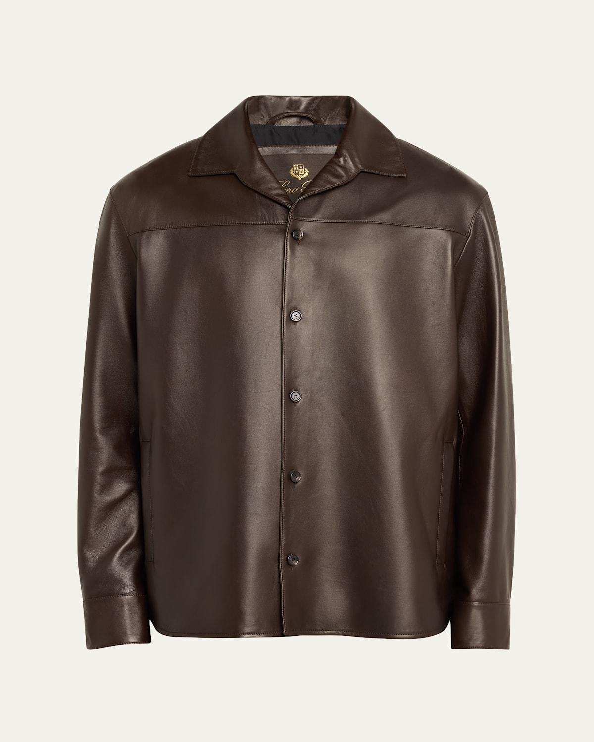 Mens Bruno Leather Overshirt Jacket Product Image