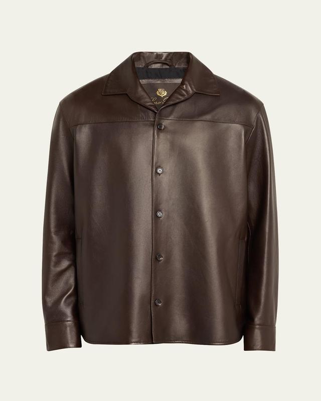 Mens Bruno Leather Overshirt Jacket Product Image