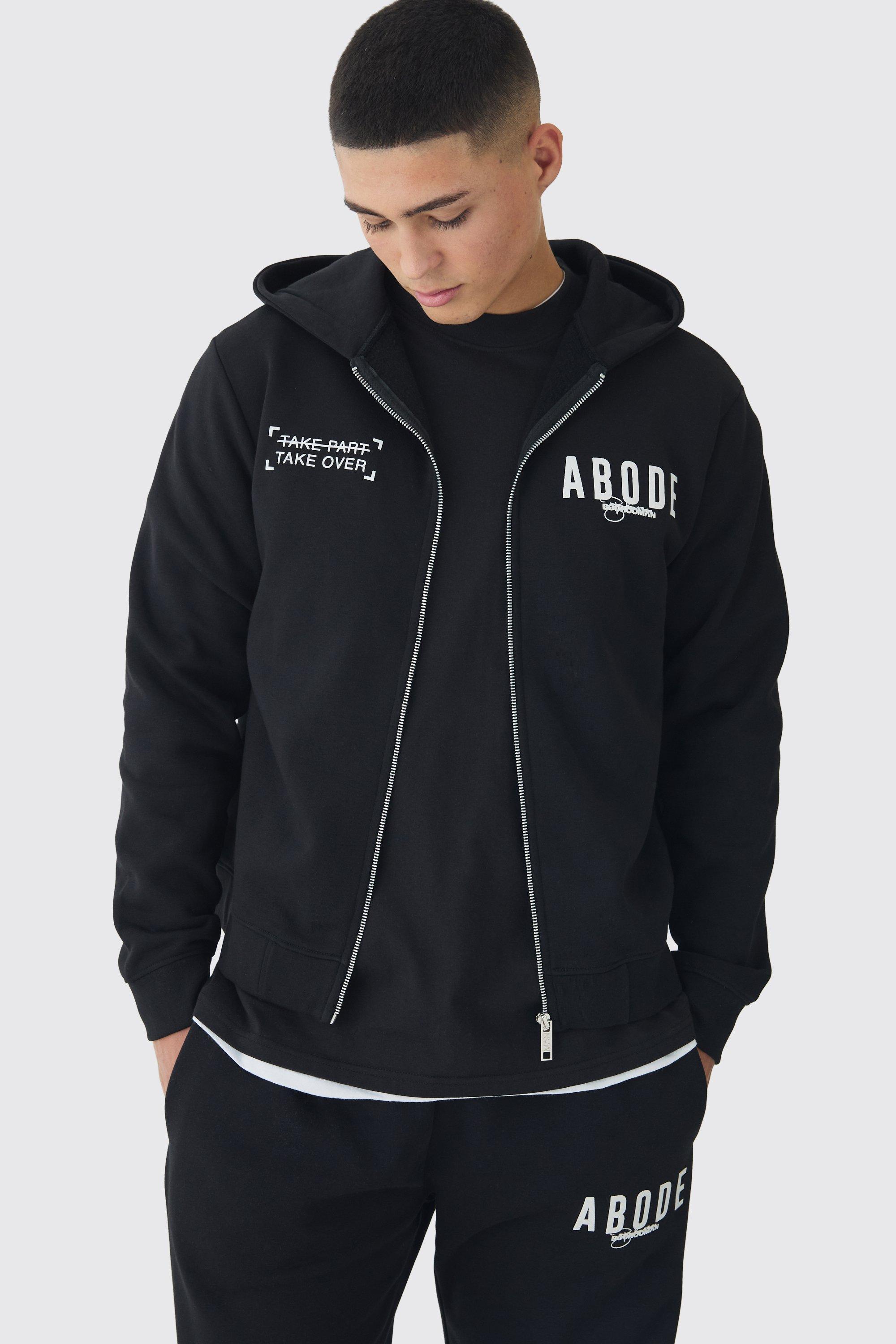 Zip Through Abode Hoodie | boohooMAN USA Product Image