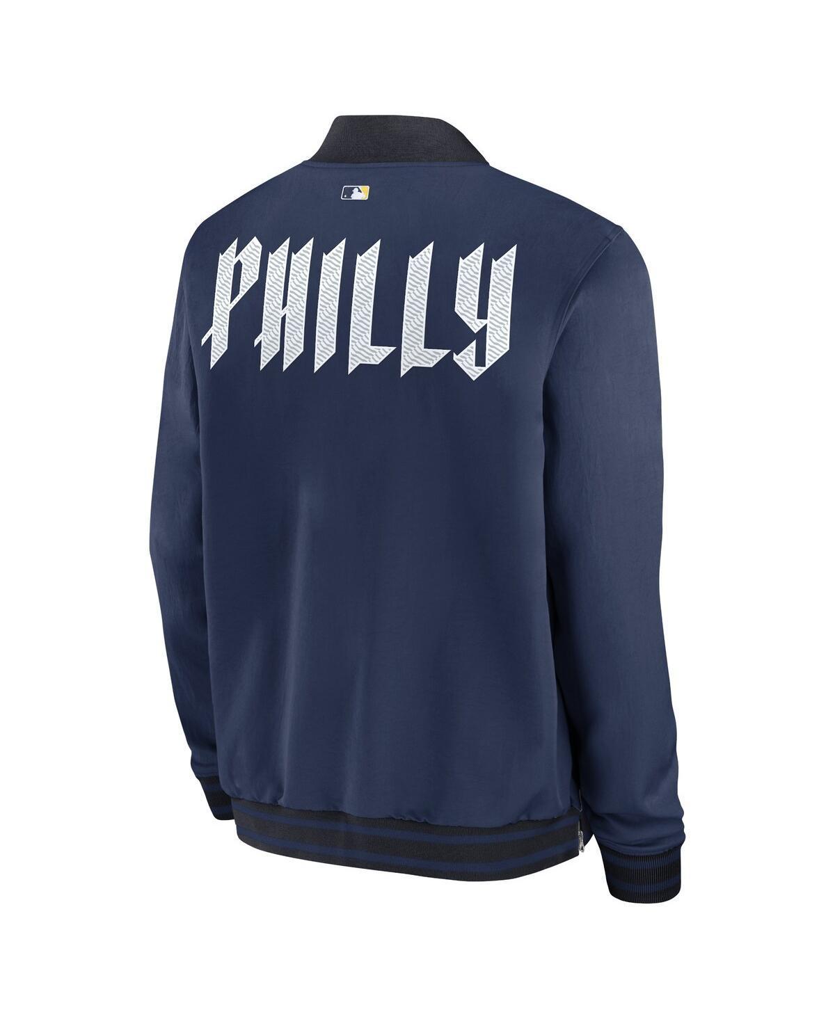 NIKE Men's Navy Philadelphia Phillies 2024 City Connect Authentic Collection Game Time Full-zip Bomber Ja In Blue Product Image