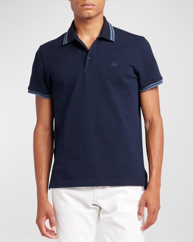 Mens Pique Tipped Polo Shirt Product Image