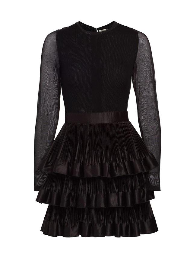 Alice+Olivia Chara Pleated Ruffled Midi Dress Product Image