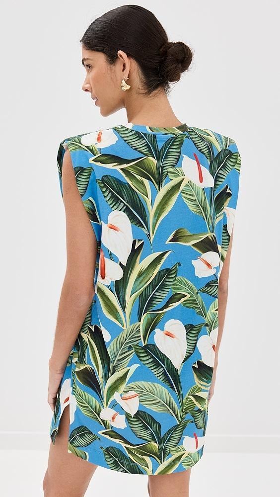 FARM Rio Anthurium Garden Blue Mini T-Shirt Dress | Shopbop Product Image