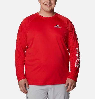 Columbia Men's Collegiate PFG Terminal Tackle Long Sleeve Shirt - Tall - Georgia- Product Image